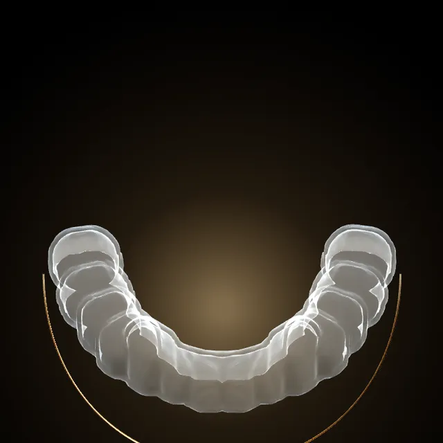 Illustrazione 3D di allineatori trasparenti Invisalign – Studio Dentistico Martini, Castel del Piano (Perugia)
